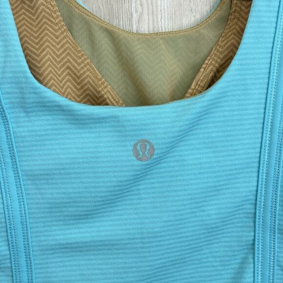 Lululemon Wholehearted Tank Size 4 Blue LFull Length Athletic Yoga Running Gym - Picture 4 of 10